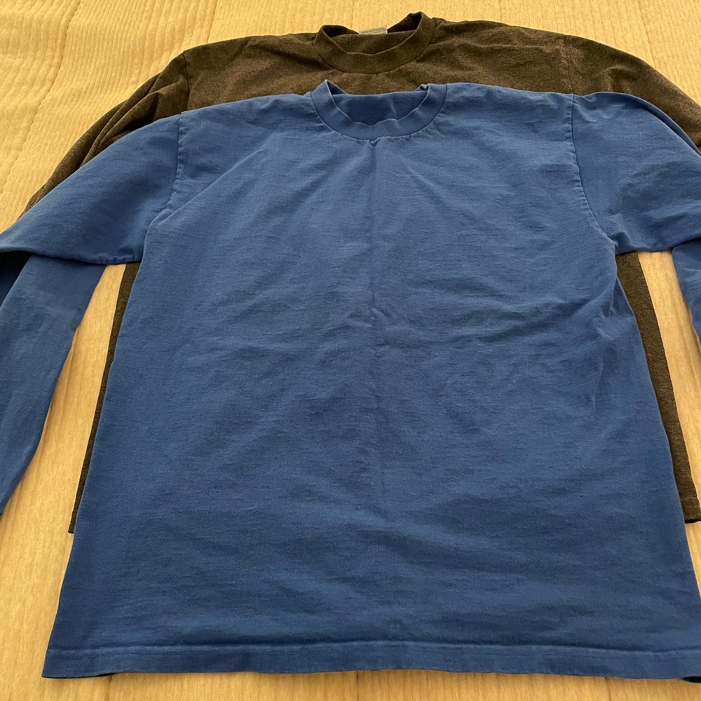 Bundle lot pair two pro club heavyweight long sleeve tee shirts royal gray XL